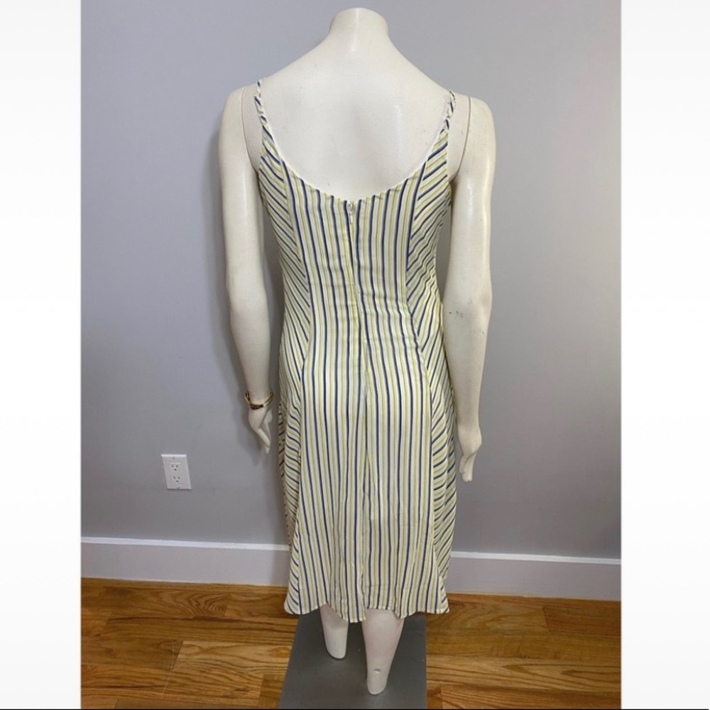 Yellow & Navy Front Draw String Ruffle Dress - Picture 6 of 12